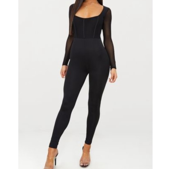 PrettyLittleThing Pants - Prettylittlething sexy black scoop neck jumpsuit